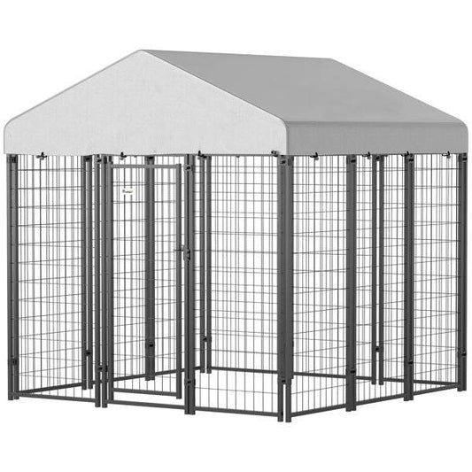 Purrfect Pet Kingdom Heavy Duty Pet Kennel with Roof as picture Purrfect Pet Kingdom