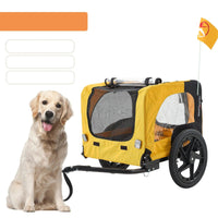 Heavy-Duty Yellow Pet Stroller with Bike Hitch
