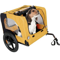 Heavy-Duty Yellow Pet Stroller with Bike Hitch