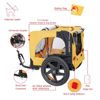 Heavy-Duty Yellow Pet Stroller with Bike Hitch