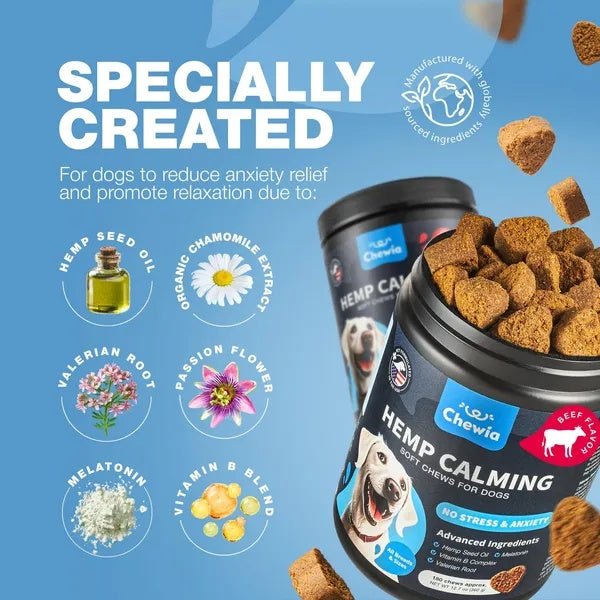 Hemp Calming Chews For Dogs Dog Calming Treats Anxiety Relief For Dogs - Purrfect Pet Kingdom
