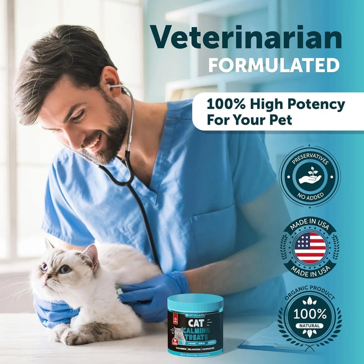 Hemp Cat Calming Treats For Stress & Anxiety Relief Cat Kittens Melatonin - Purrfect Pet Kingdom