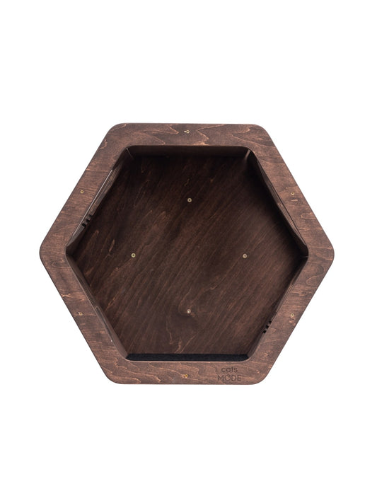 Cat Hexagon Shelf Dark Walnut