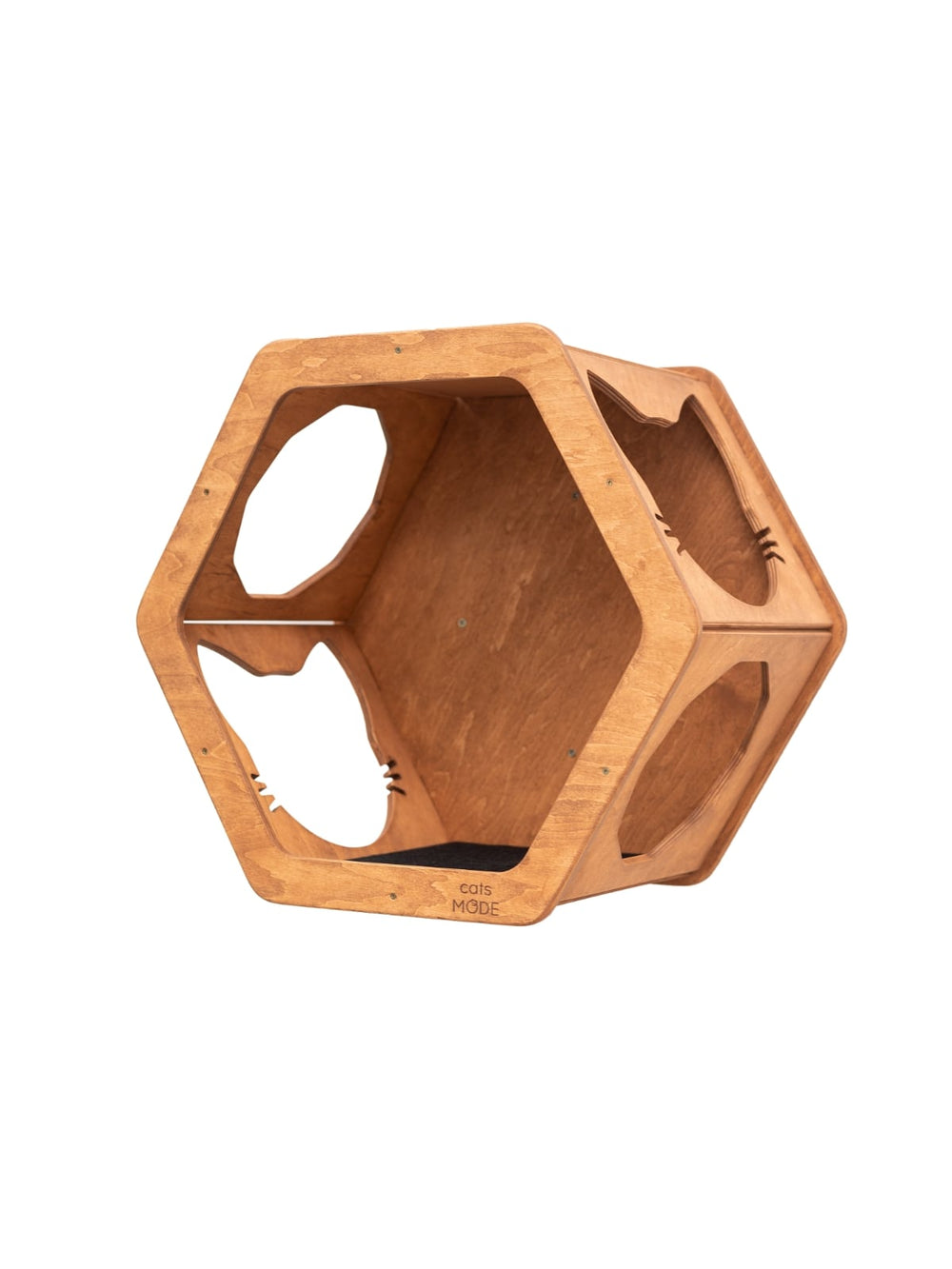 Wooden Cat Shelf Oak