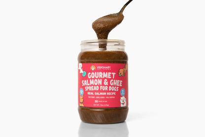 Salmon and Ghee Meat Spread | NEW 12oz Jar - Dog Treat - Visionary Pet Foods