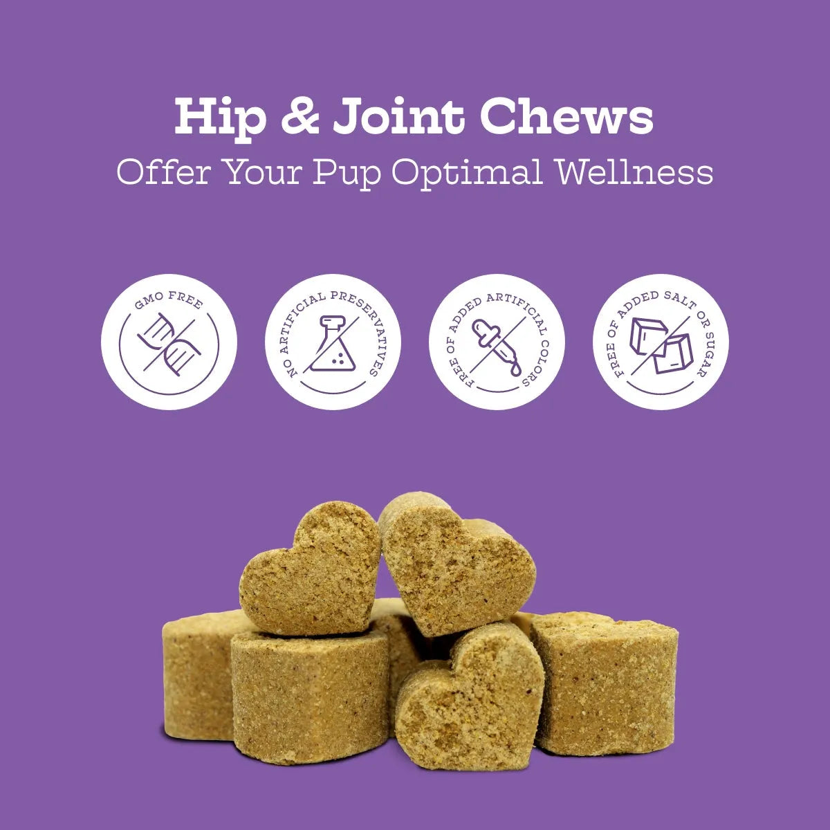 Hip & Joint Chews by Purrfect Pet Kingdom, 29.99, featuring a natural color, designed for pet health and mobility support.