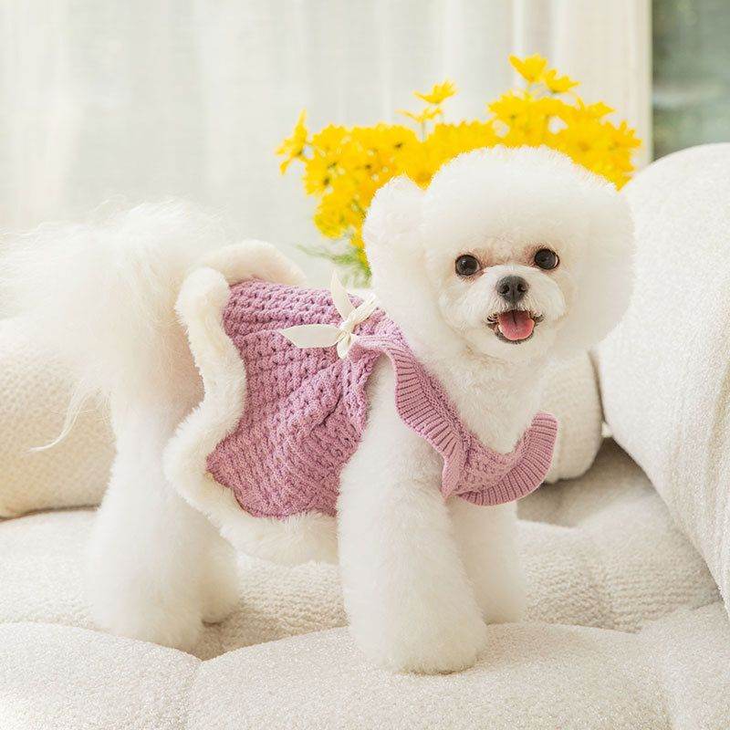 Purrfect Pet Kingdom Dog Sweater with Bow Outfit - Cozy & Stylish Purrfect Pet Kingdom