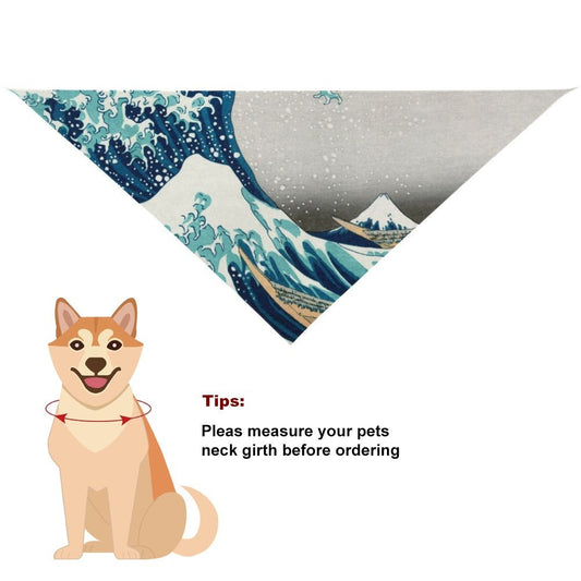 Pet Supply Hokusai Great Wave Off Kanagawa Scarf for Comfort - detail product image for pet supply