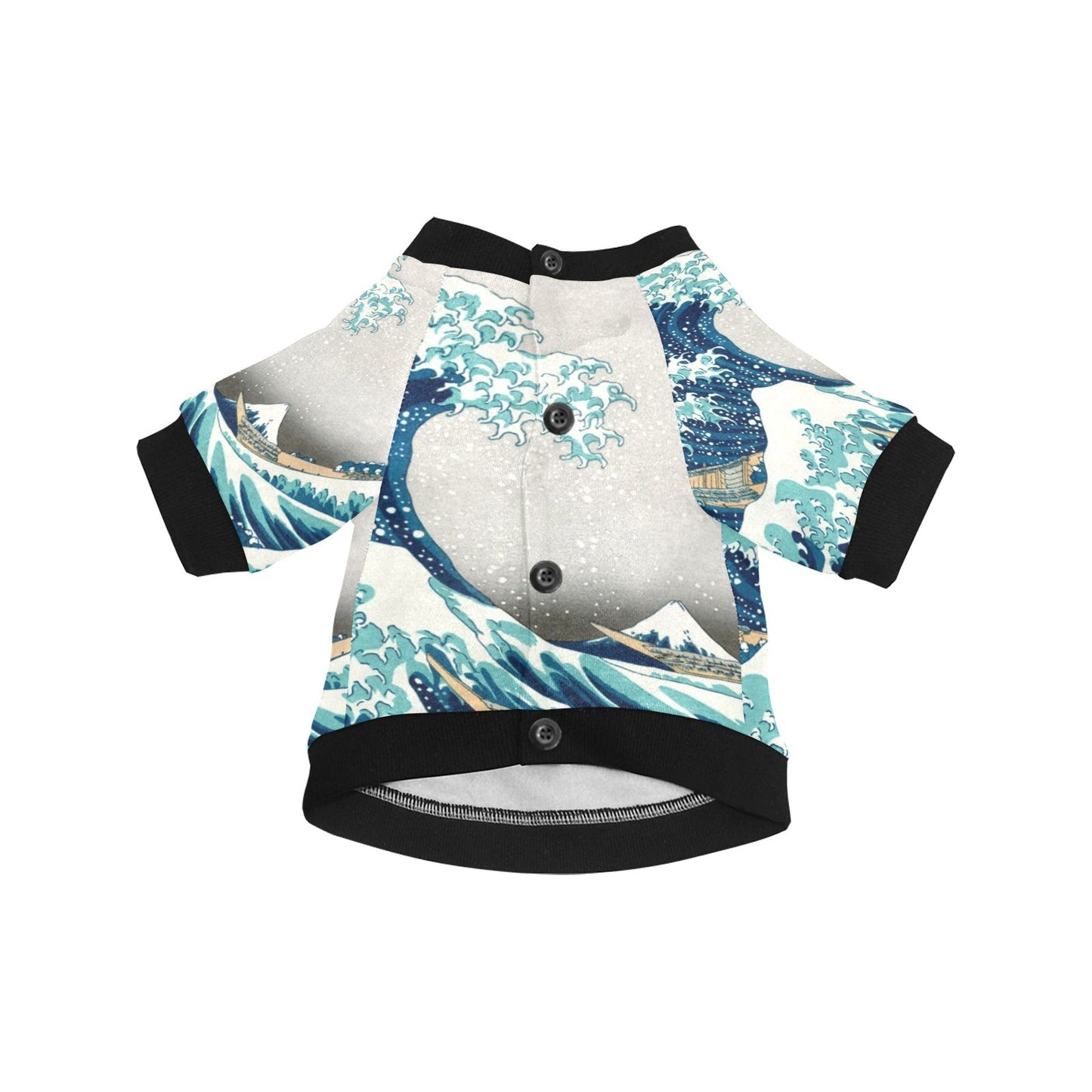 Pet Apparel Hokusai Great Wave Off Kanagawa Round Neck Shirt - lifestyle product image for pet apparel