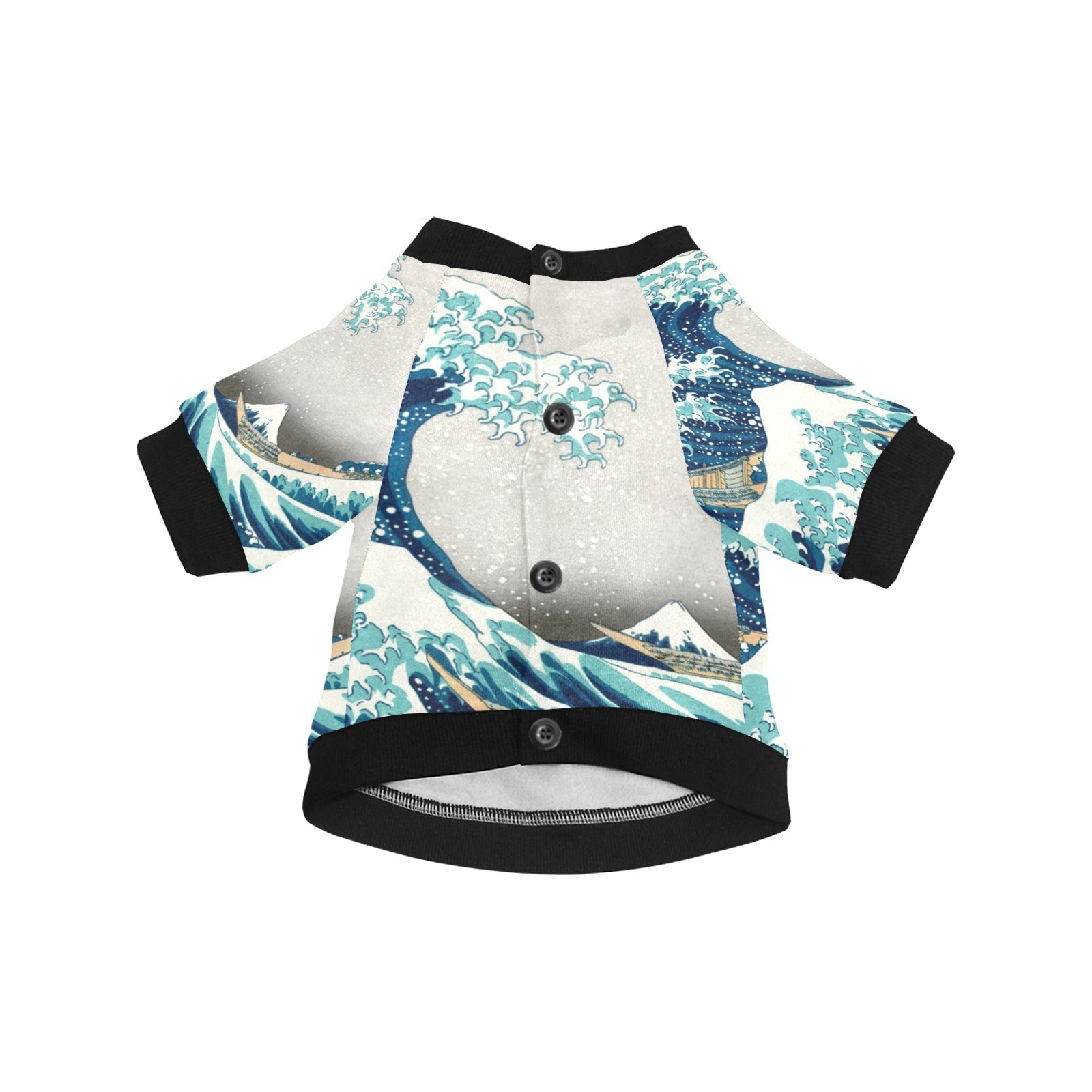 Pet Apparel Hokusai Great Wave Off Kanagawa Round Neck Shirt - lifestyle product image for pet apparel