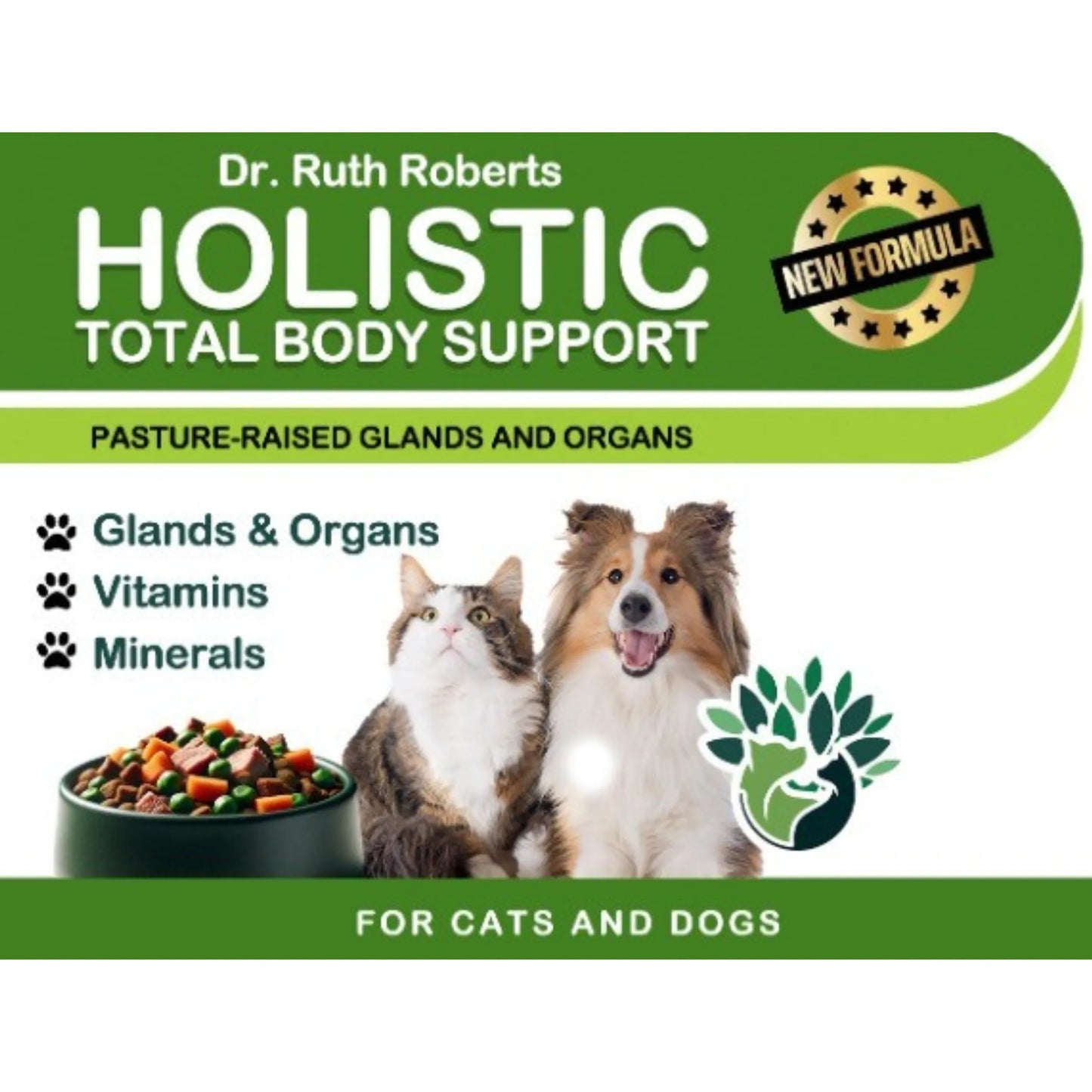 Holistic Total Body Support Multivitamin for Dogs and Cats 8oz by Purrfect Pet Kingdom, premium pet supplement in a vibran...
