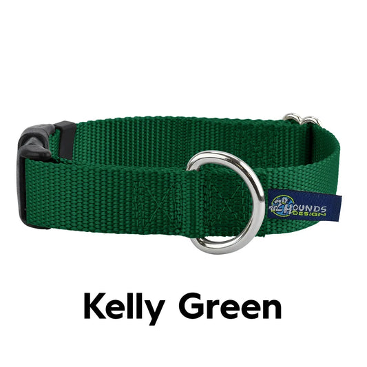 Hot Dog Collars - 5/8″ and 1″ Kelly Green Nylon Dog Collar - cpb_hybrid