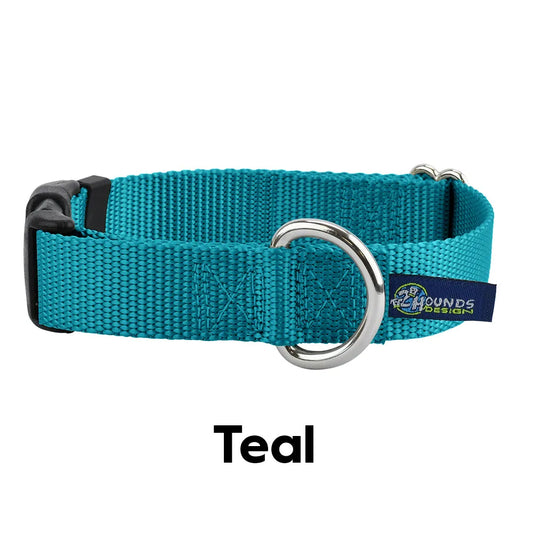Hot Dog Collars - 5/8″ and 1″ Teal Nylon Dog Collar - cpb_hybrid