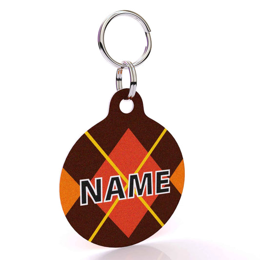 Hot Dog Collars - Argyle Fall HD Dog ID Tag - cpb_hybrid