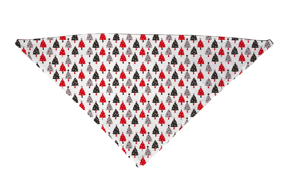 Hot Dog Collars - Black and Red Christmas Trees Dog Bandana