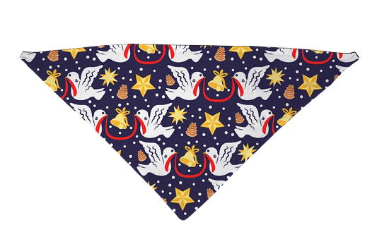 Hot Dog Collars - Christmas Doves Dog Bandana