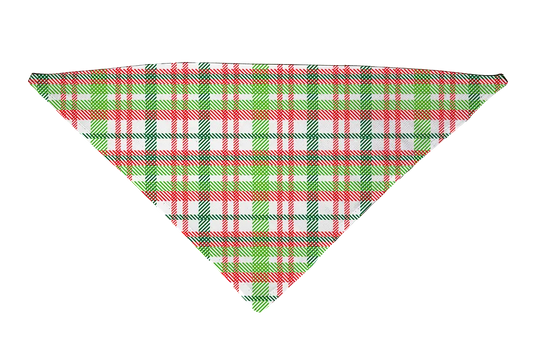Hot Dog Collars - Light Christmas Plaid Dog Bandana