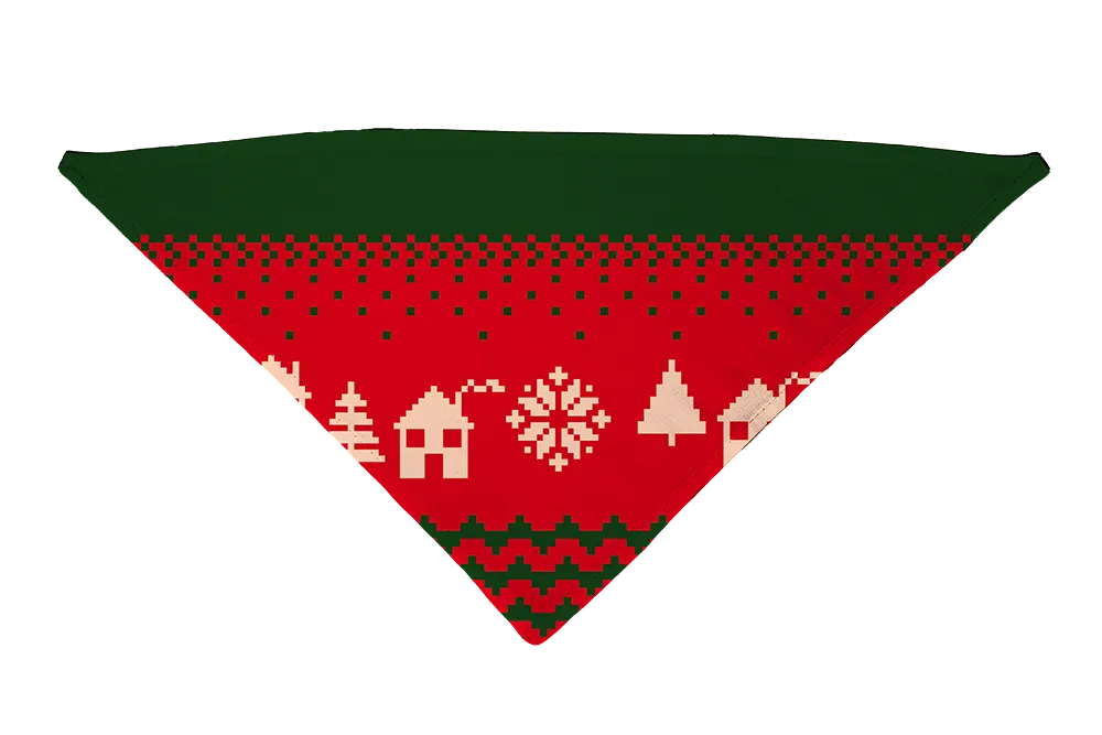 Hot Dog Collars - Nordic Red Dog Bandana - Dog Bandana