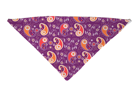 Hot Dog Collars - Pastel Retro Paisley Dog Bandana