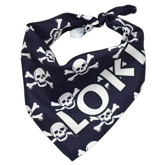 Hot Dog Collars - Personalized Black Skulls Dog Bandana - cpb_product