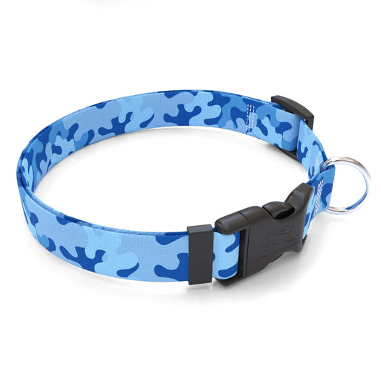 Hot Dog Collars - Personalized Camo Blue Dog Collar - cpb_hybrid