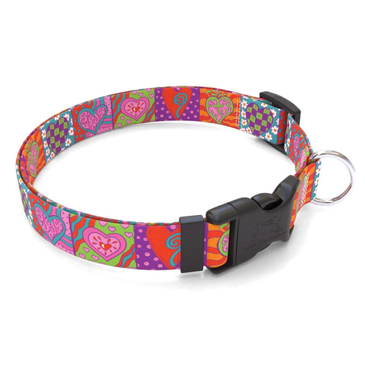 Hot Dog Collars - Personalized Crazy Hearts Dog Collar - cpb_hybrid