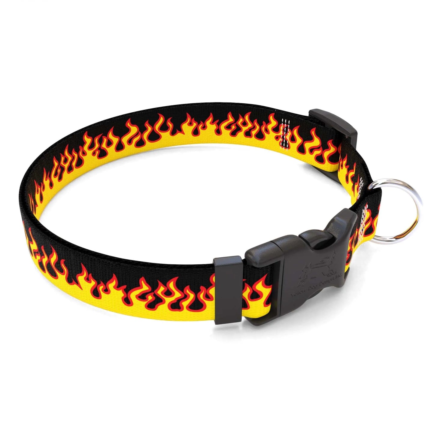 Hot Dog Collars - Personalized Red Flames Dog Collar - Collars