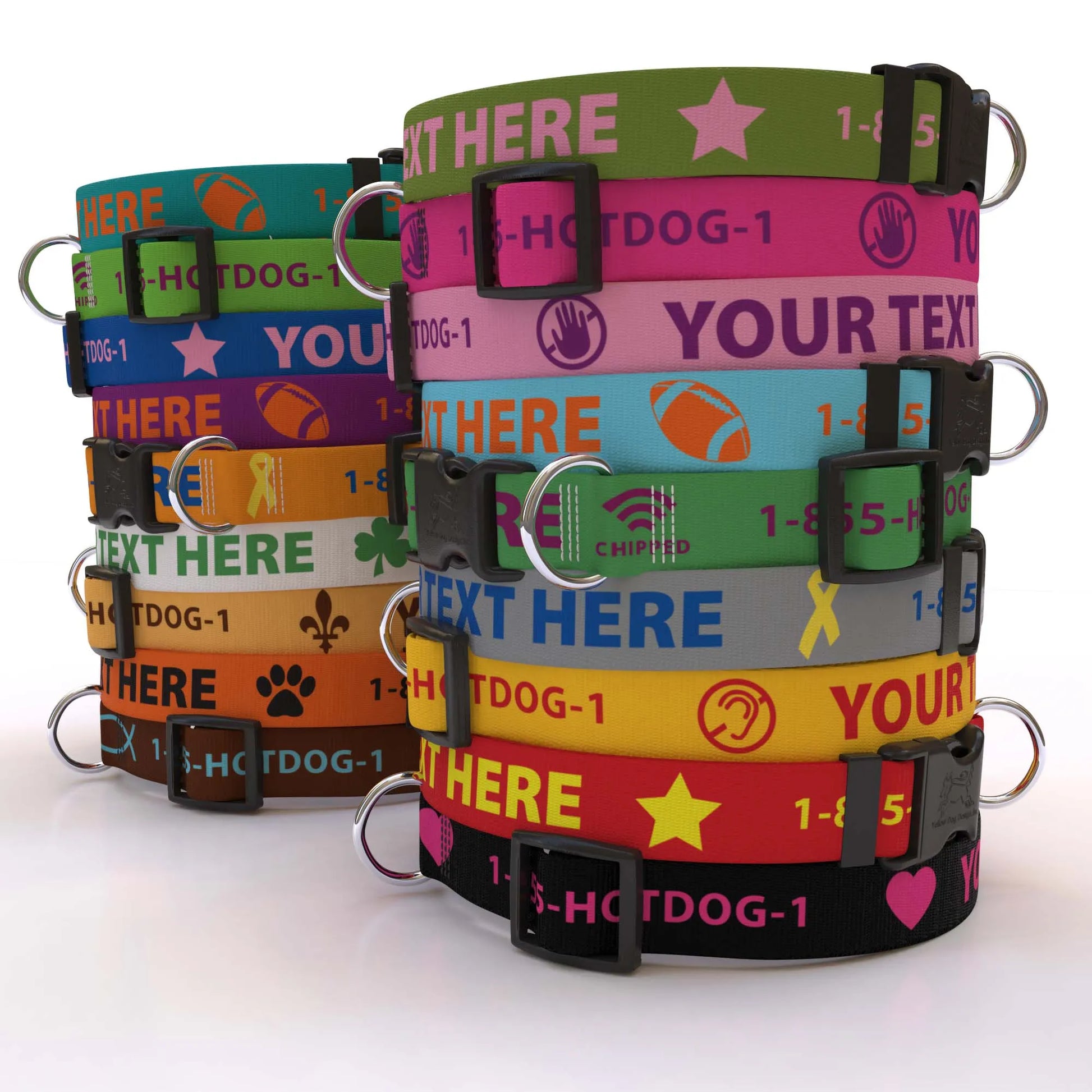 Hot Dog Collars - Personalized Solid Colored Collar - cpb_product