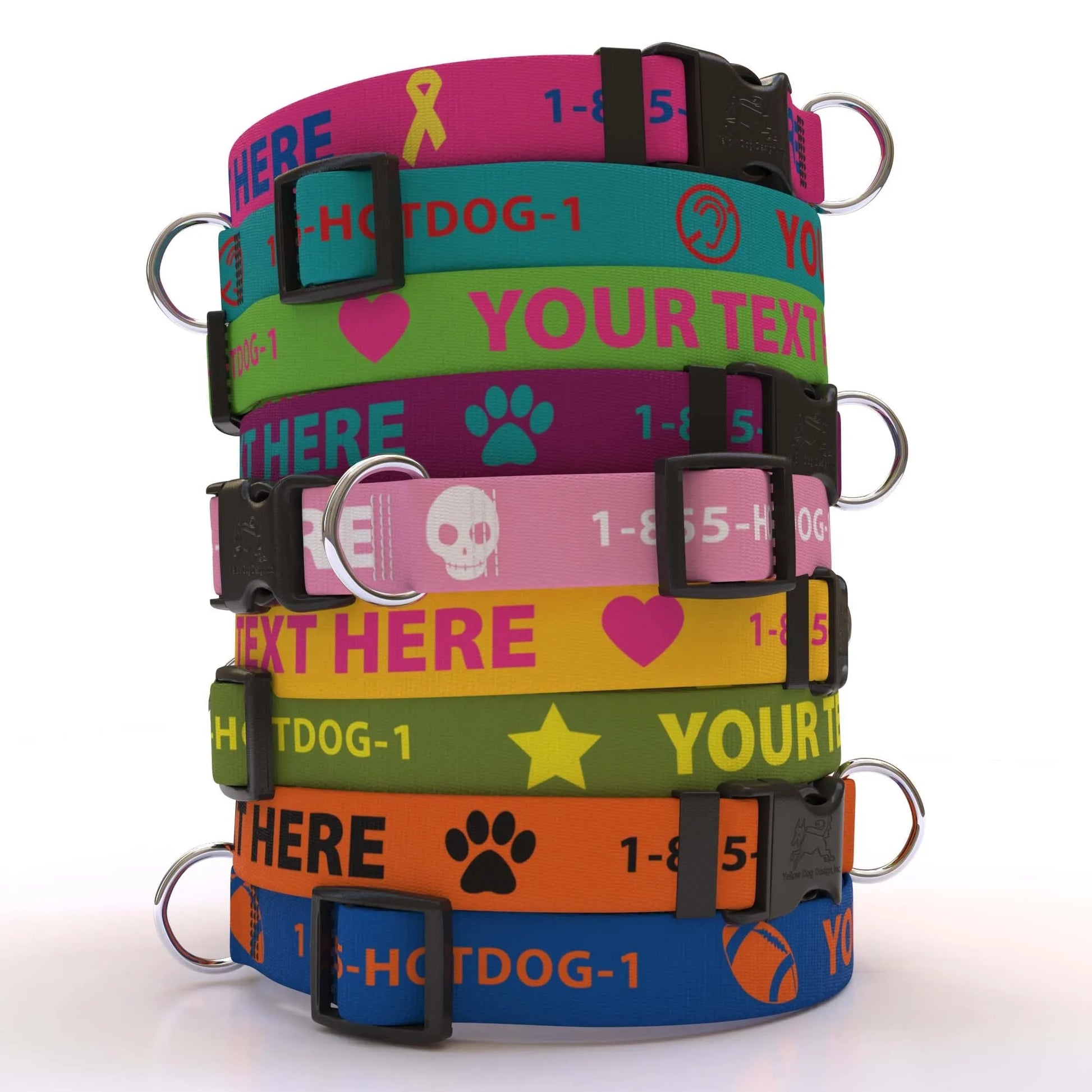 Hot Dog Collars - Personalized Solid Colored Collar - cpb_product
