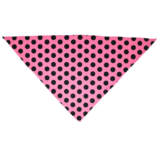 Hot Dog Collars - Pink and Black Polka Dot Dog Bandana
