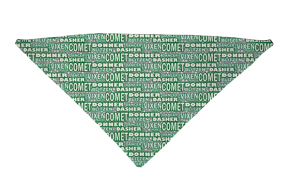 Hot Dog Collars - Reindeer Games Dog Bandana