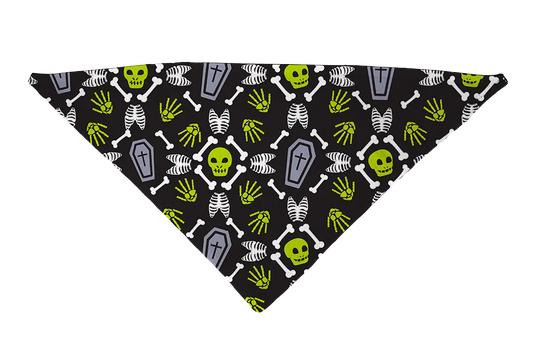 Hot Dog Collars - Scary Skeletons Dog Bandana - Dog Bandana
