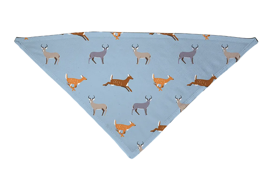 Hot Dog Collars - Wild Deer Blue Dog Bandana