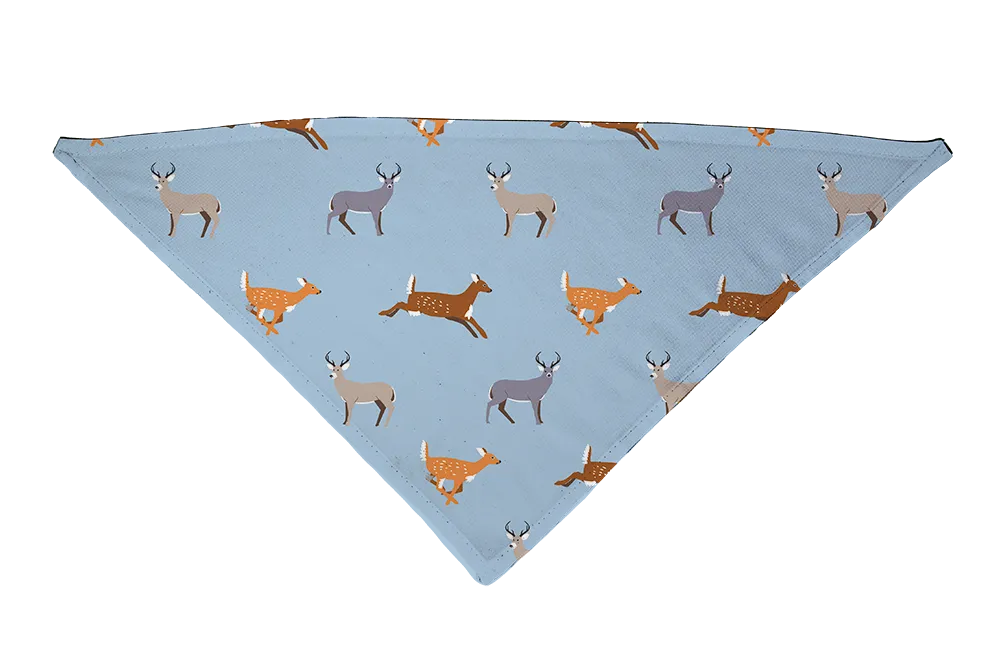 Hot Dog Collars - Wild Deer Blue Dog Bandana - Dog Bandana