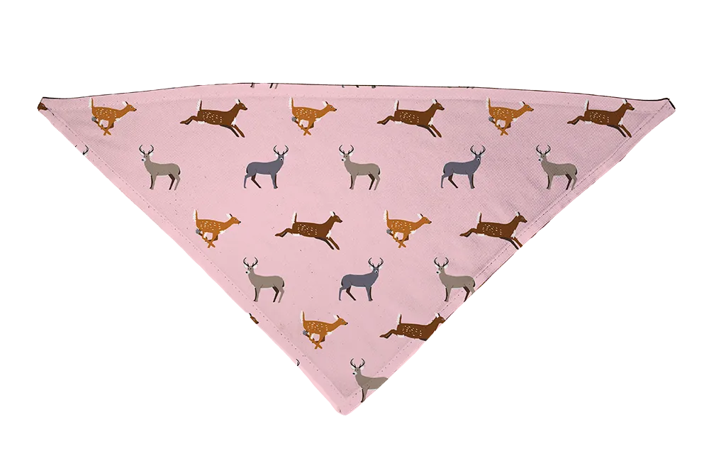 Hot Dog Collars - Wild Deer Pink Dog Bandana