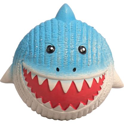 HuggleHounds - Finn the Shark Ruff-Tex® Latex Ball Dog Toy, Large - Squeaky Ball Dog Toy
