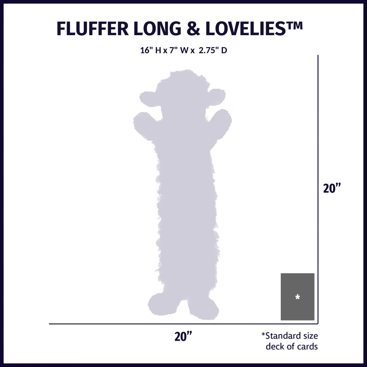 HuggleHounds - Louise Lamb Fluffer Long & Lovelie™ Durable Plush Dog Toy - Plush Dog Toy