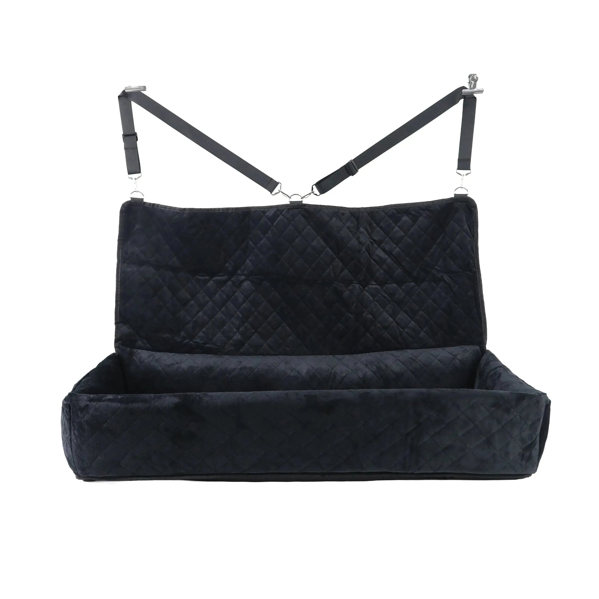 Huntley Equestrian - Huntley Pet Dog Car Seat for Large Dogs, Pet Booster Back Set Bed, Black - Dog Carriers & Strollers