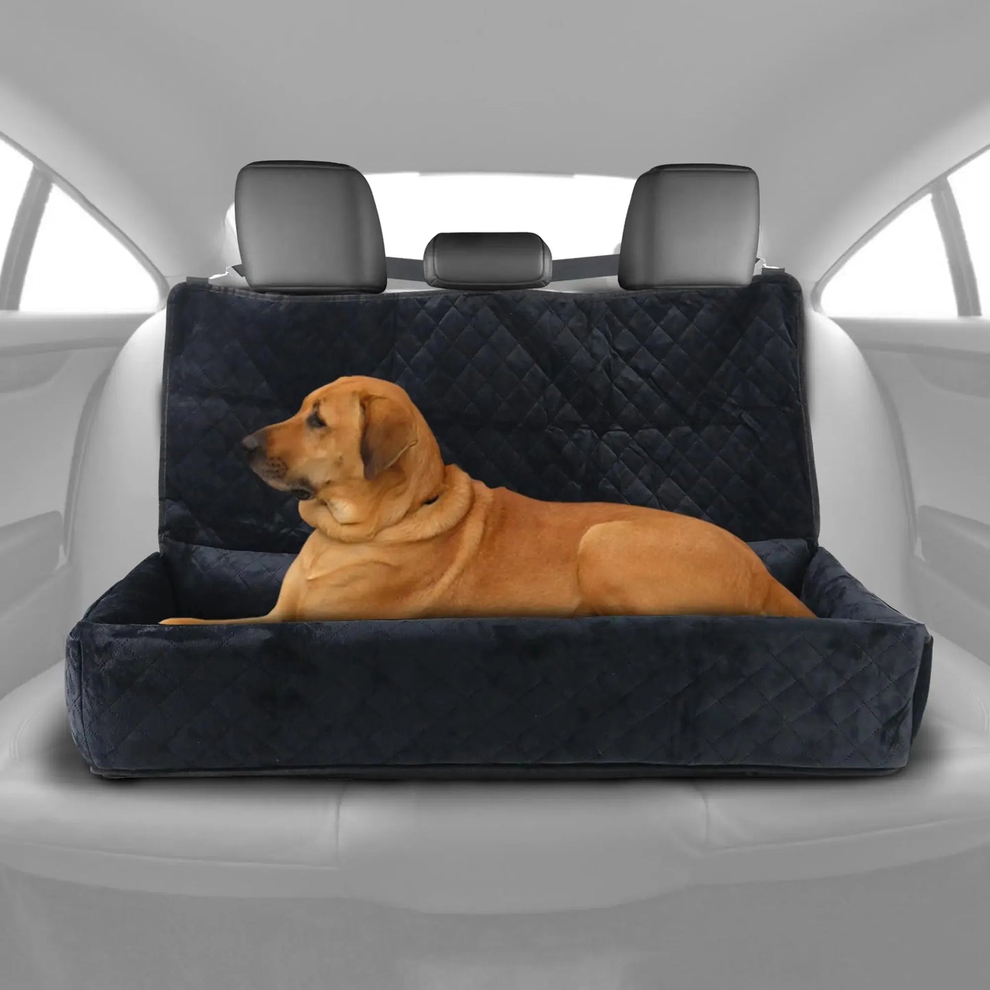 Huntley Equestrian - Huntley Pet Dog Car Seat for Large Dogs, Pet Booster Back Set Bed, Black - Dog