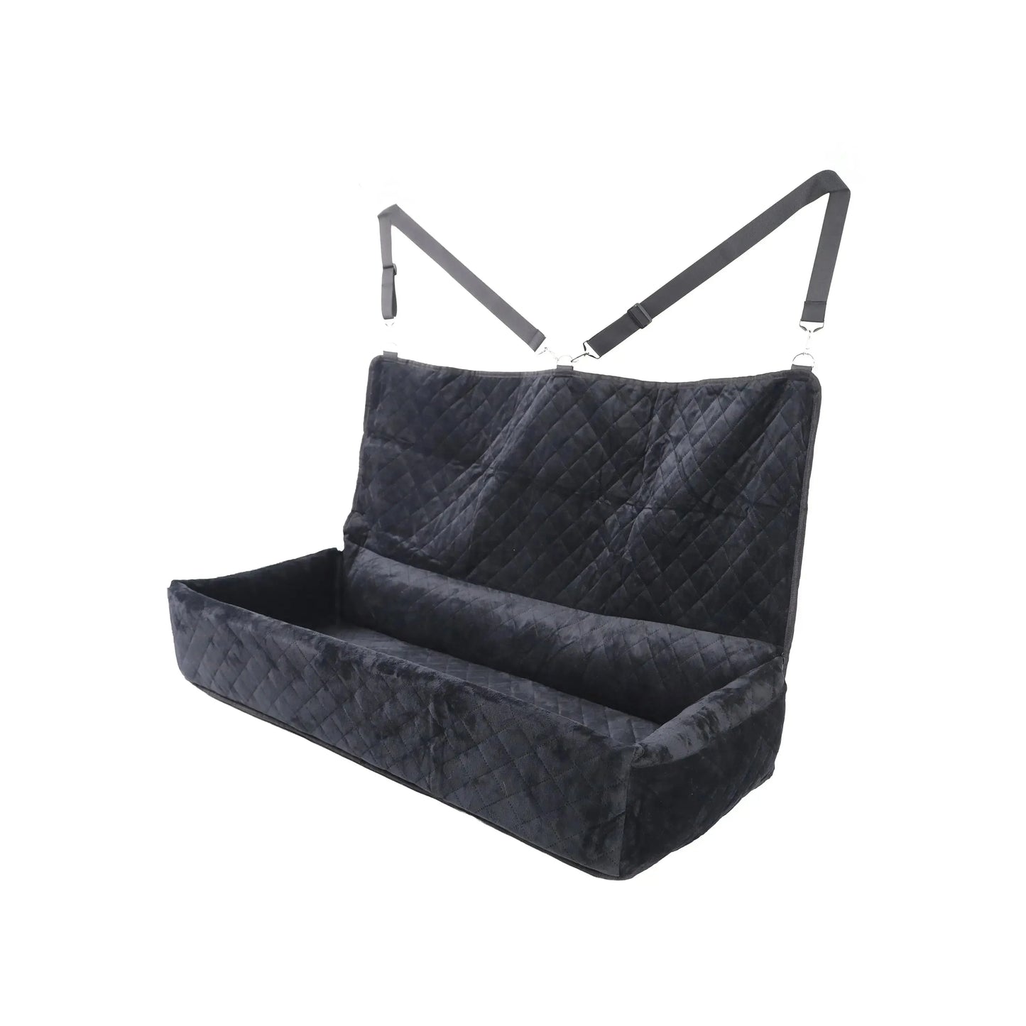 Huntley Equestrian - Huntley Pet Dog Car Seat for Large Dogs, Pet Booster Back Set Bed, Black - Dog Carriers & Strollers