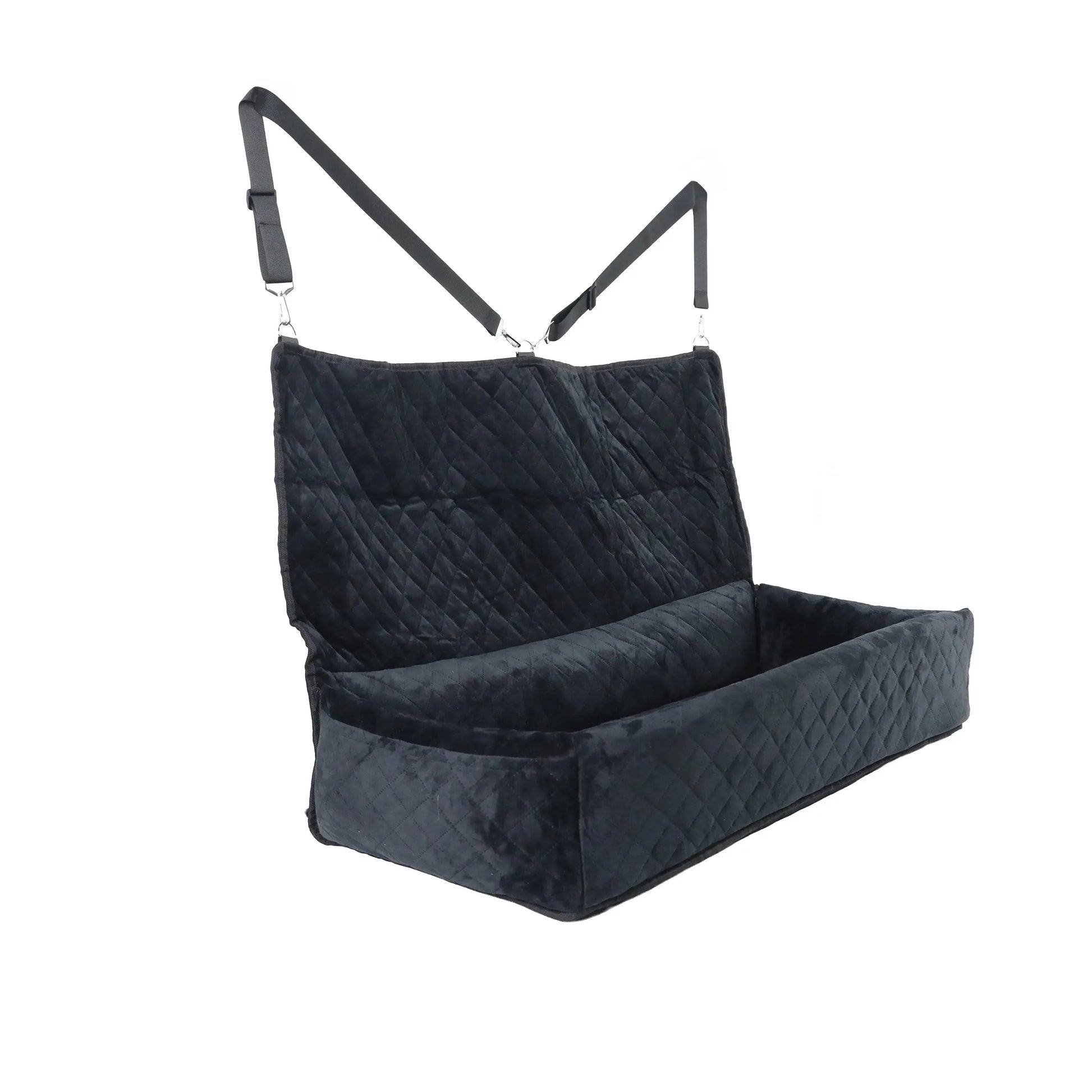 Huntley Equestrian - Huntley Pet Dog Car Seat for Large Dogs, Pet Booster Back Set Bed, Black - Dog