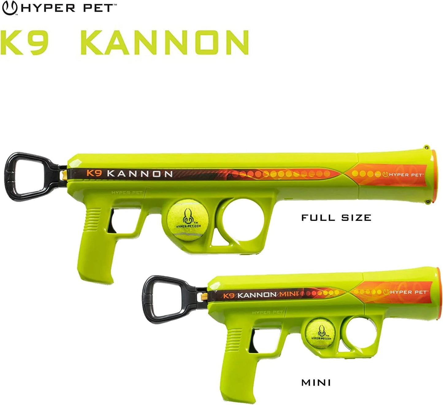 Hyper Pet K9 Kannon automatic tennis ball shooter for pets in full size and mini versions