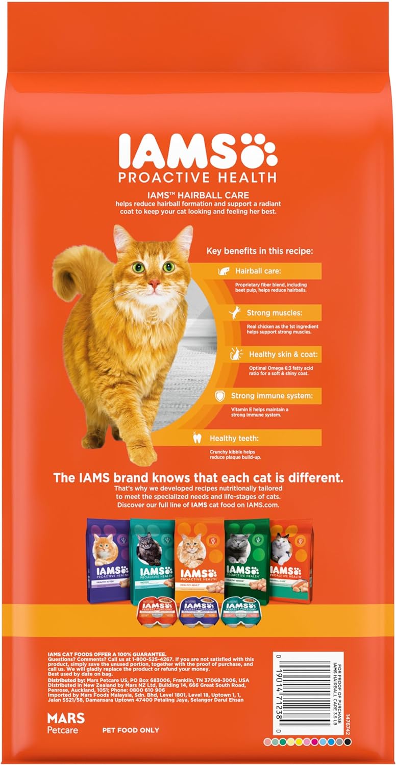 Iams Proactive Health Hairball Care Dry Cat Food (3.5lb) - Dry Cat Food - The Family Pet