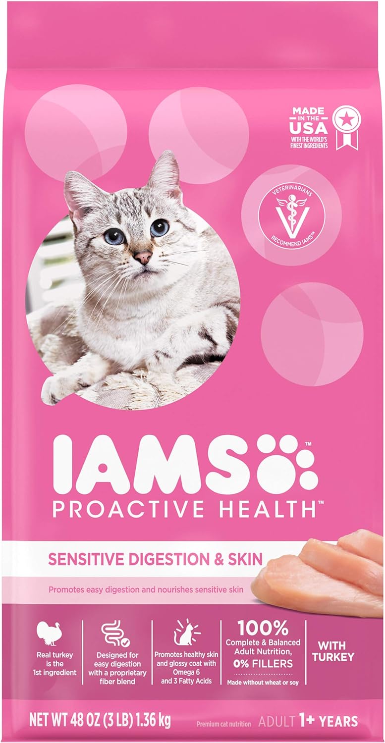 Iams Proactive Health Sensitive Digestion & Skin Turkey Dry Cat Food - Dry Cat Food - The Family Pet