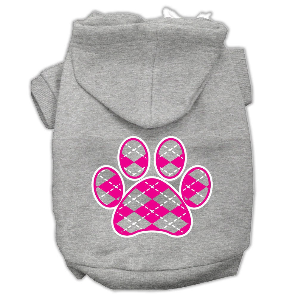 Dog Hoodie Pink Argyle Paw for Royal Style and Ease for
