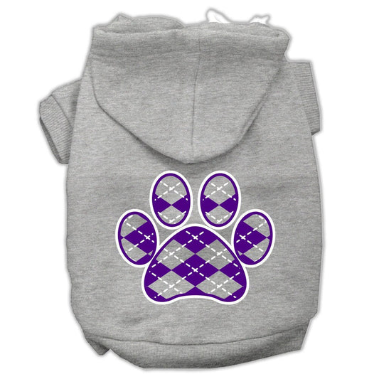 Purrfect Kingdom™ - Purple Argyle Paw Royal Pet Hoodie