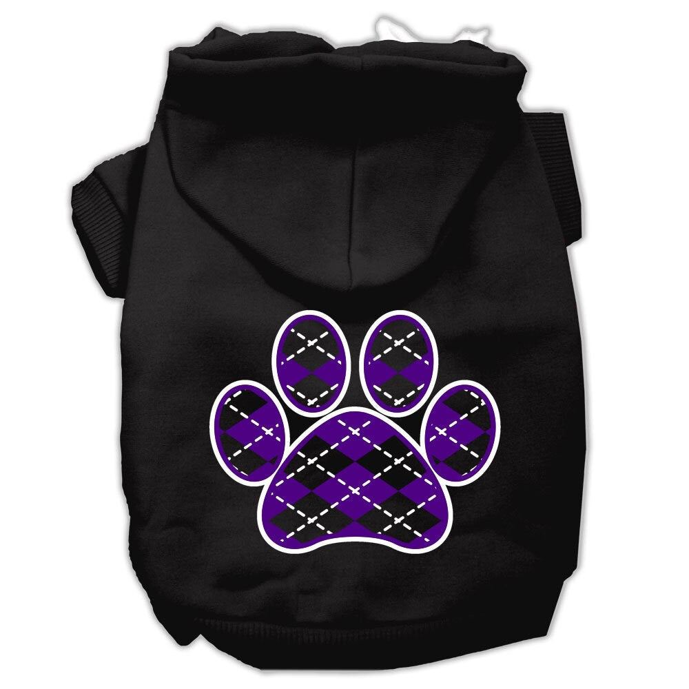 Purrfect Kingdom™ - Purple Argyle Paw Royal Pet Hoodie