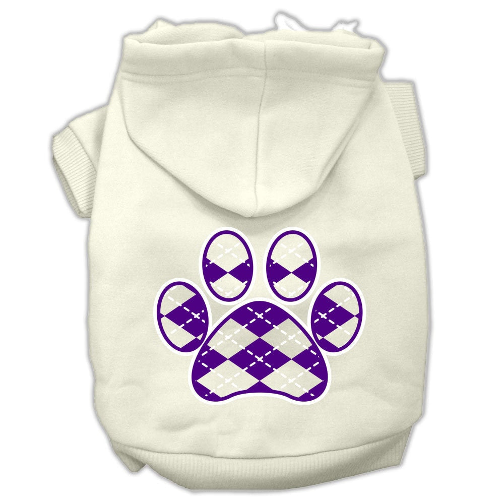 Purrfect Kingdom™ - Purple Argyle Paw Royal Pet Hoodie