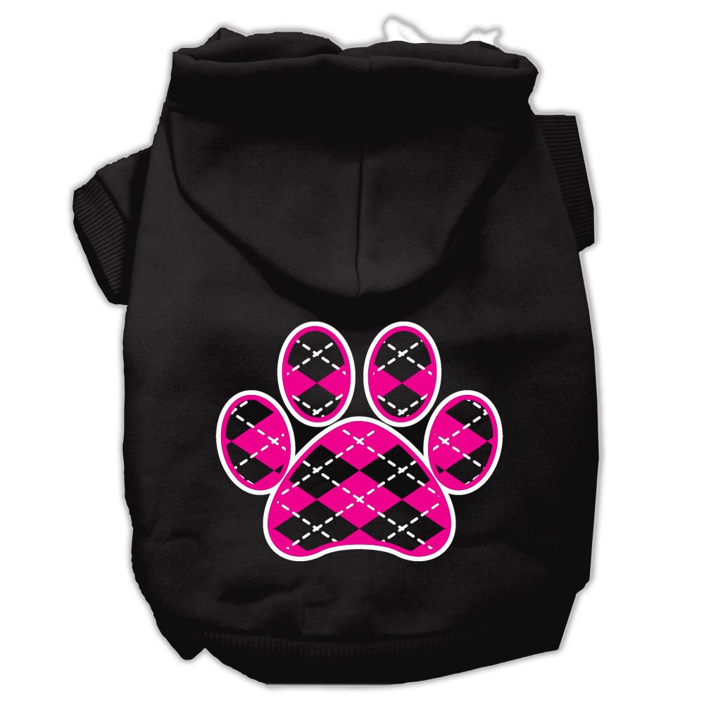 Dog Hoodie Pink Argyle Paw for Royal Style and Ease for