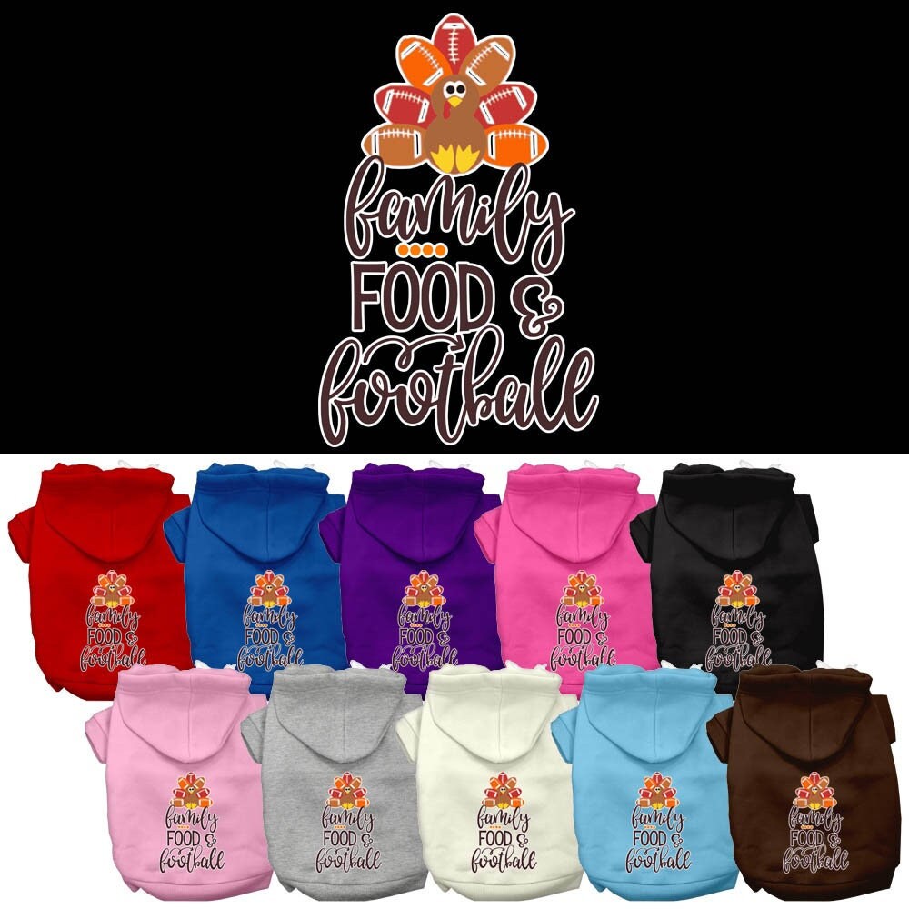 Dog Hoodie Family Food and Football for Festive Joy Wear for